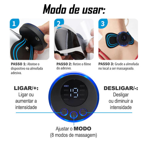 Mini Massageador Elétrico para Costas e Pescoço - RelaxBody™